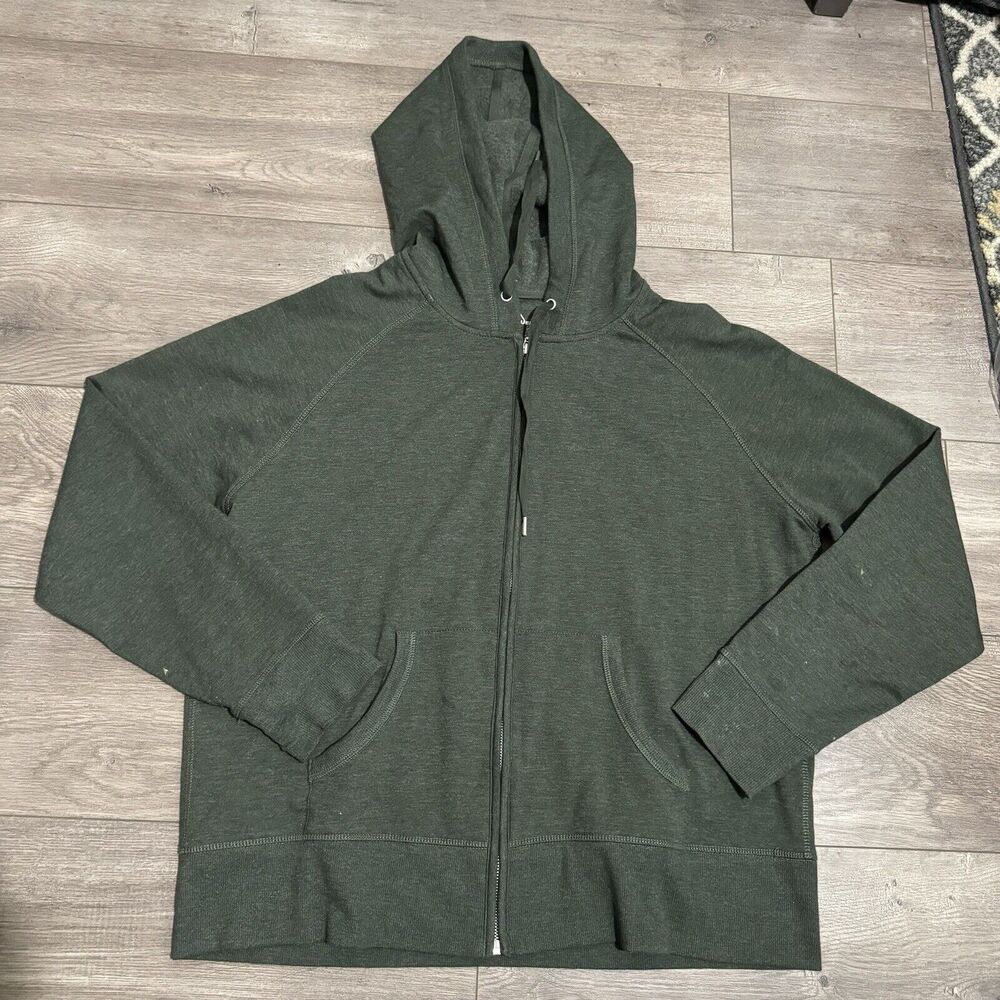 Eddie Bauer Size XL Mens Fleece Hoodie Sweatshirt Pocket Long Sleeve Green